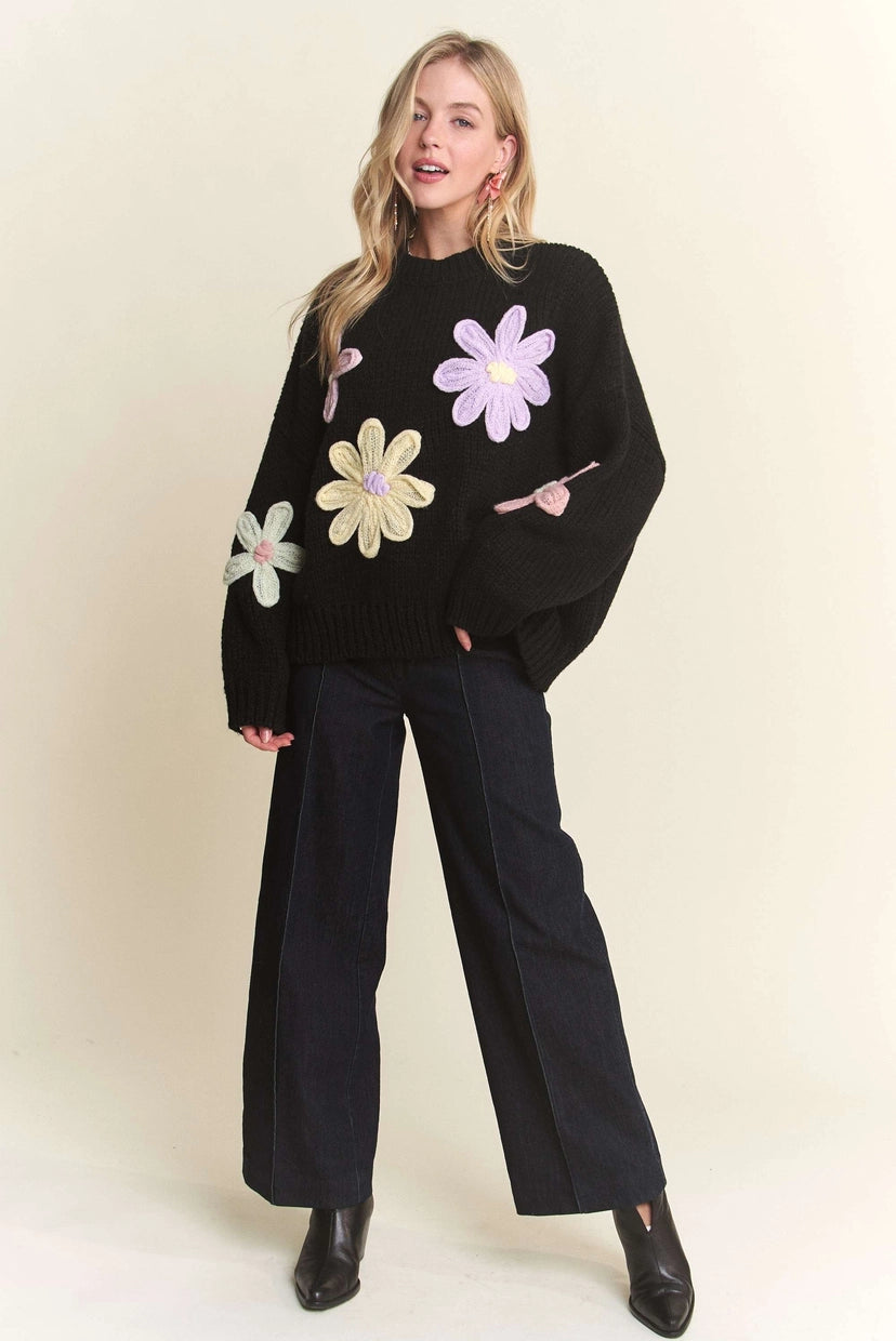 Floral Applique Sweater (More Colors)