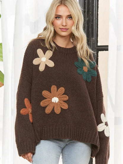 Floral Applique Sweater (More Colors)
