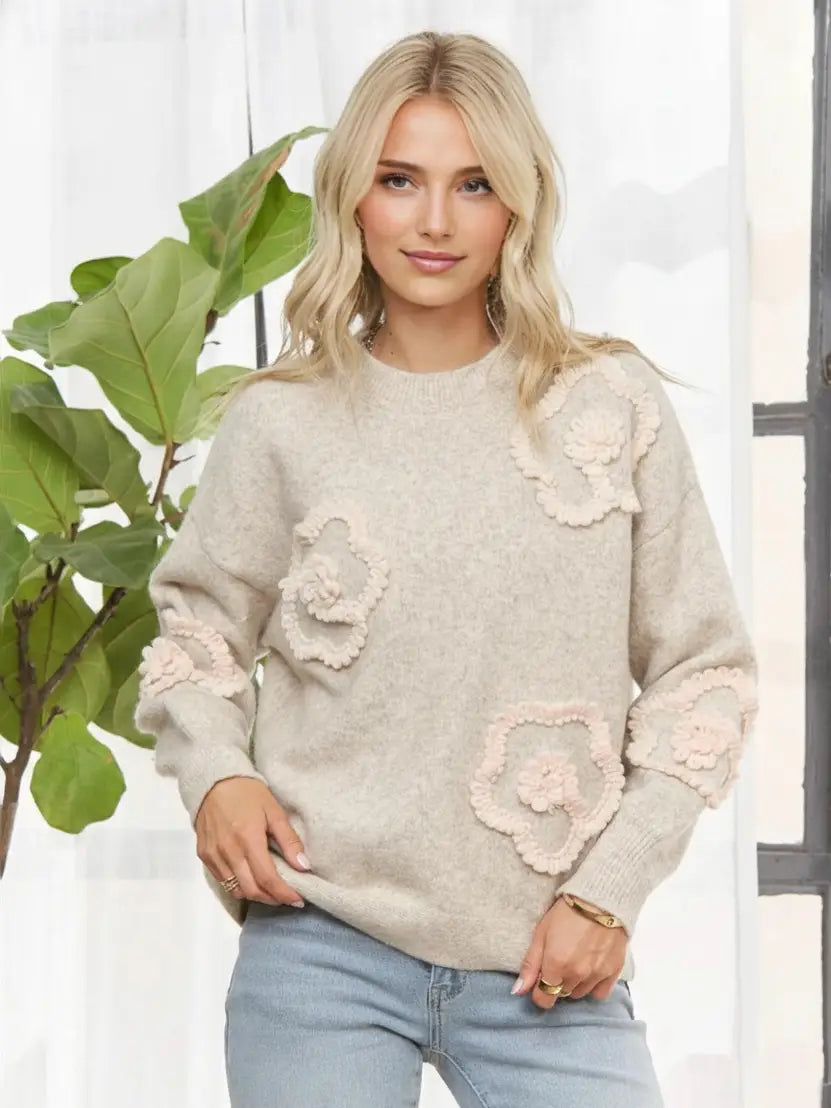 Floral Knit Sweater