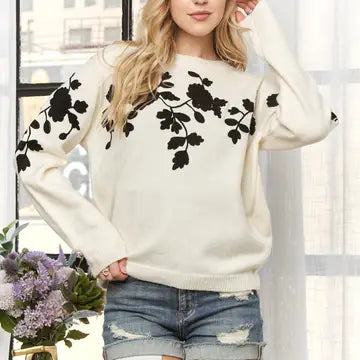 Leah Floral Sweater