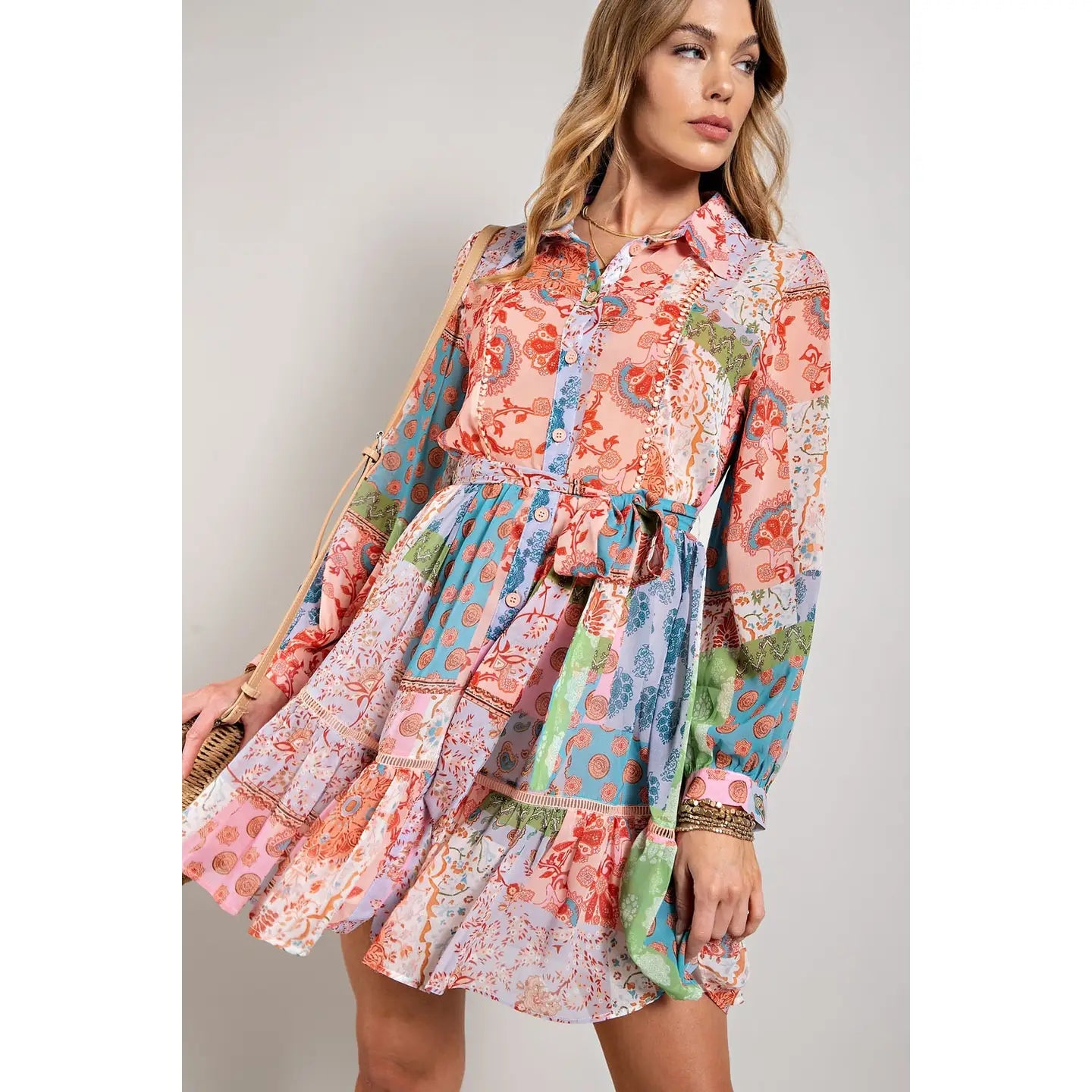 Patchwork Print Dress