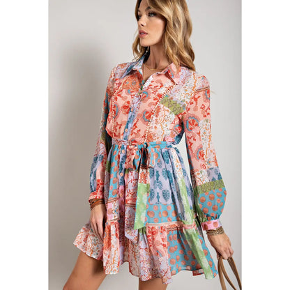 Patchwork Print Dress
