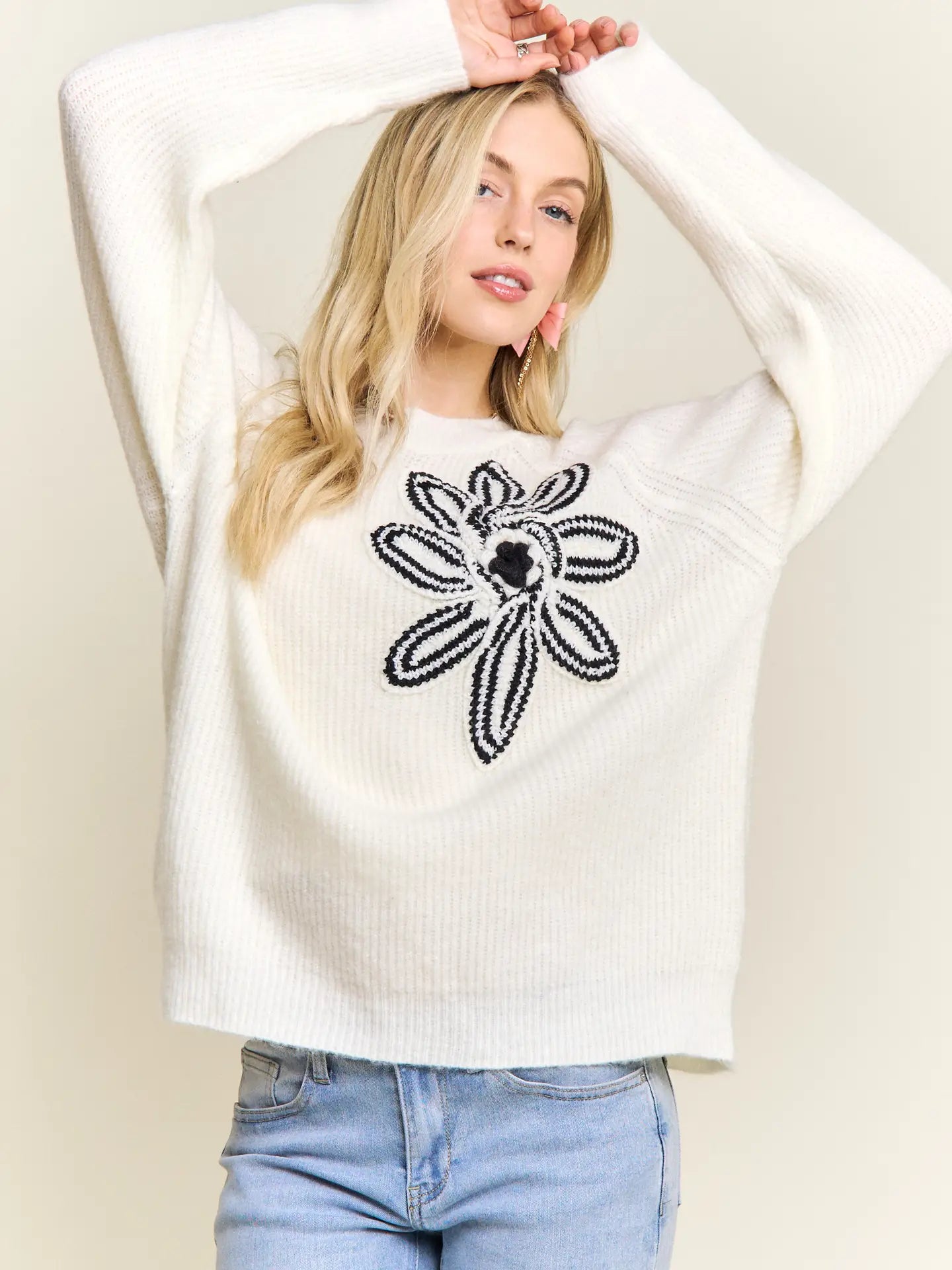 Flower Detail Sweater