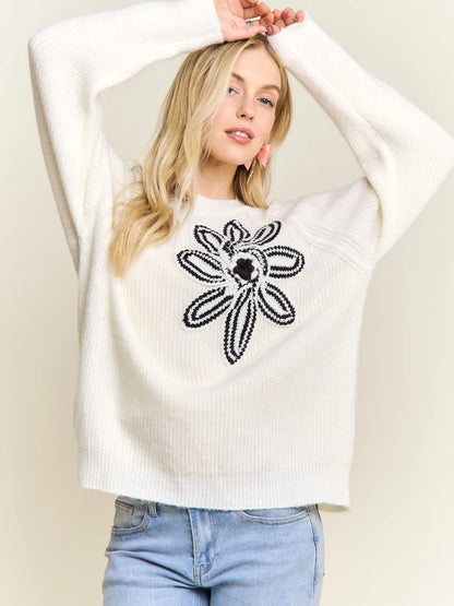 Flower Detail Sweater