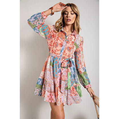 Patchwork Print Dress
