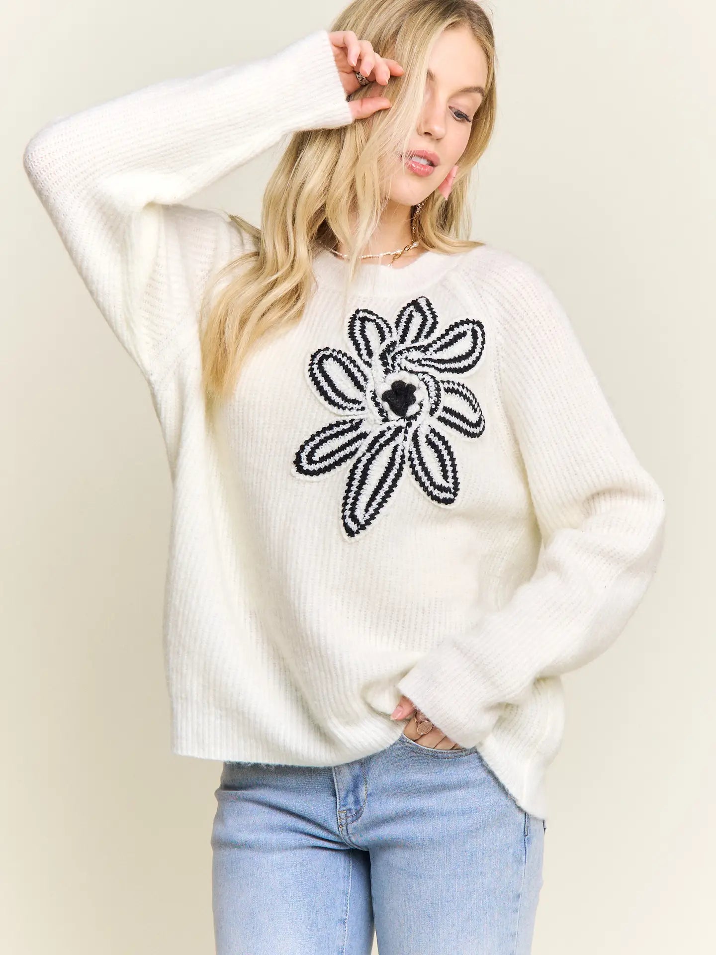 Flower Detail Sweater