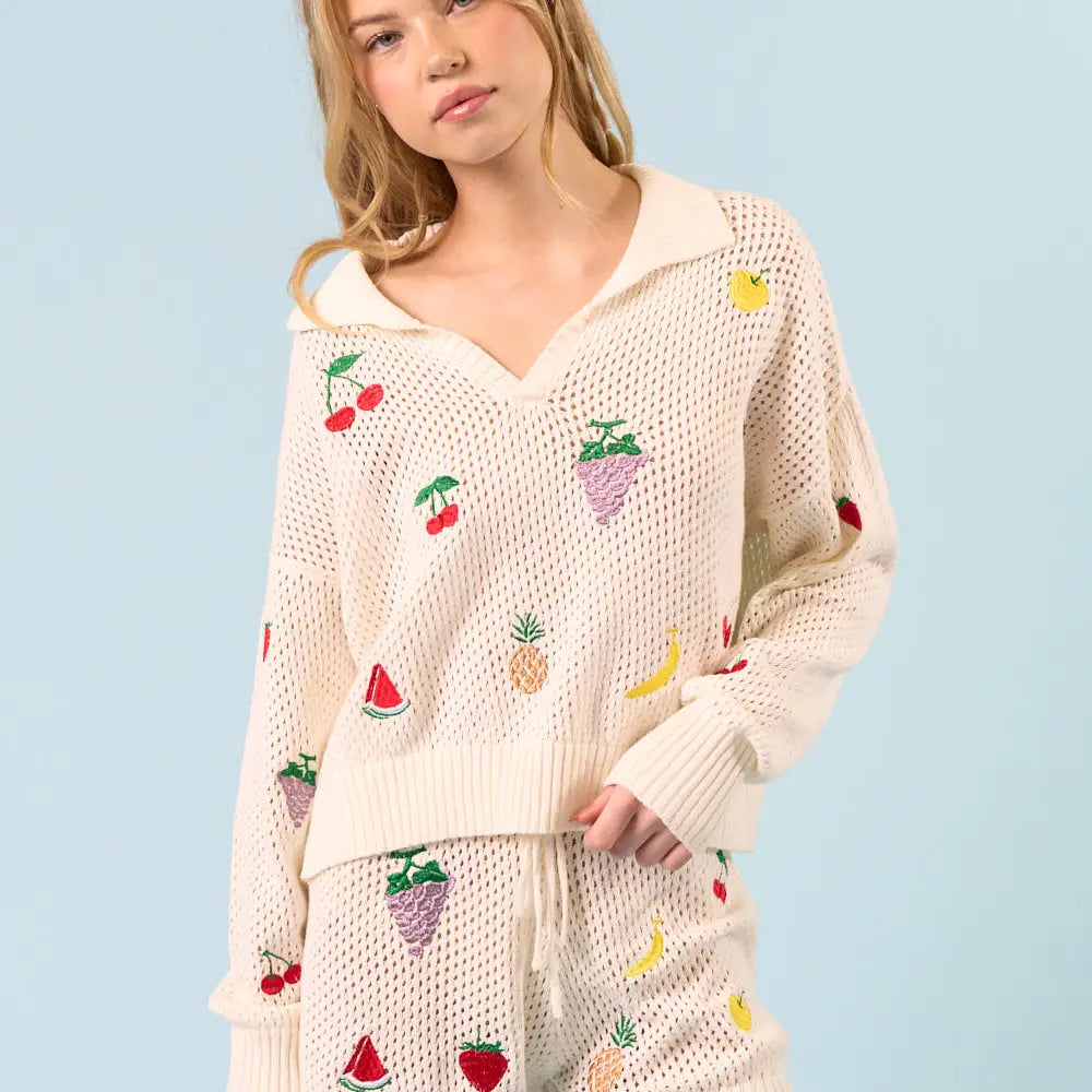 Fruit Embroidered Set