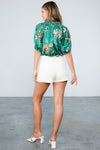 Green Floral Top
