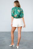 Green Floral Top