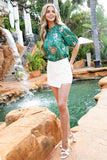 Green Floral Top