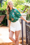Green Floral Top