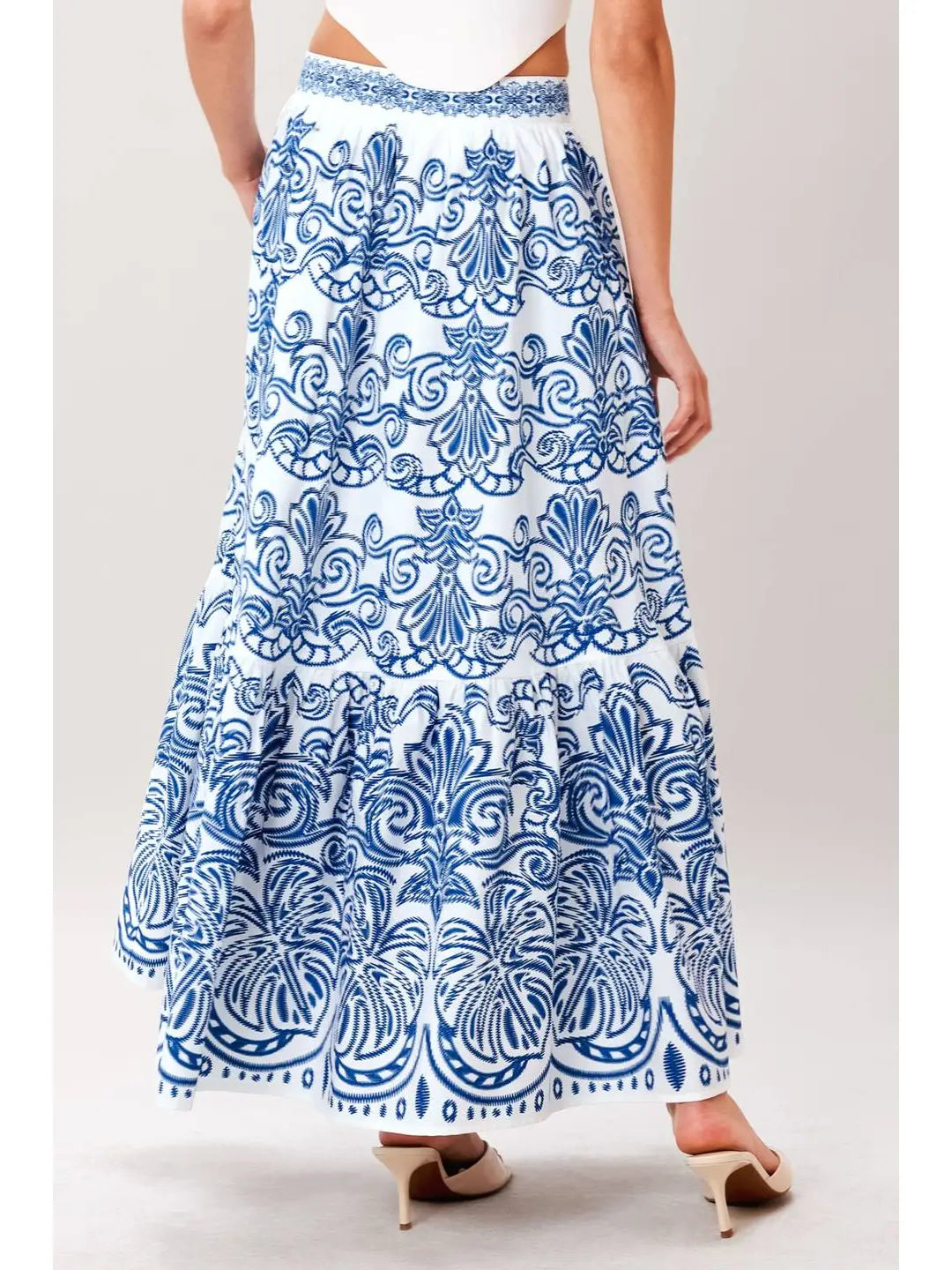 Printed Full Midi Skirt
