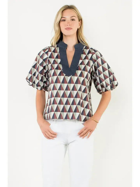 Lacey Geometric Top