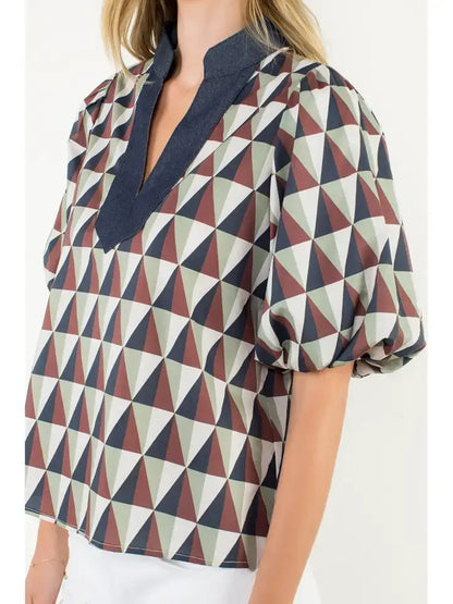 Lacey Geometric Top