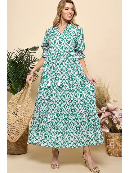 Half Sleeve Print Dress ~SALE $34.40~