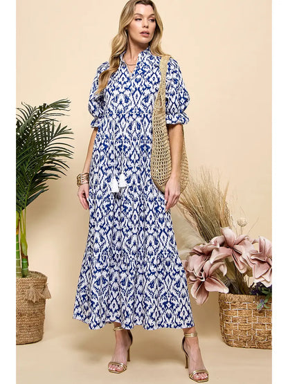 Half Sleeve Print Dress ~SALE $34.40~