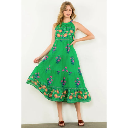 Floral Halter Maxi Dress