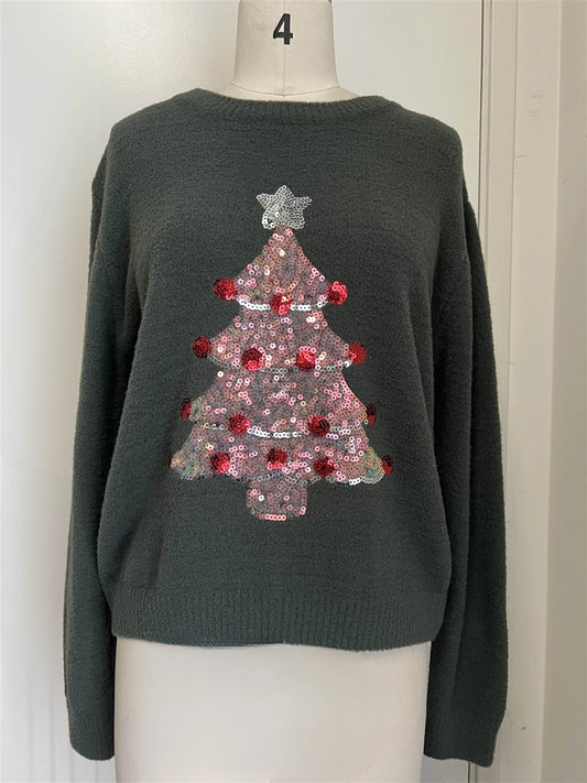 Sequin Christmas Tree Sweater (More Colors)