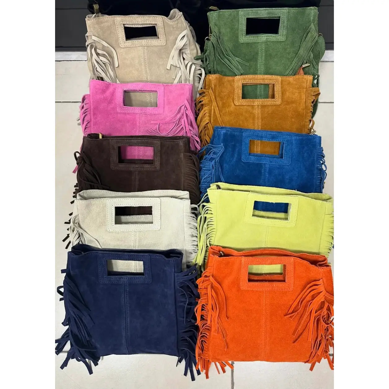 Italian Suede Fringe Bag