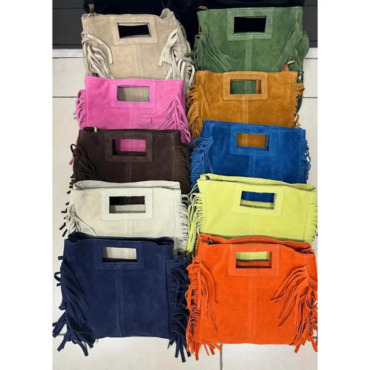 Italian Suede Fringe Bag