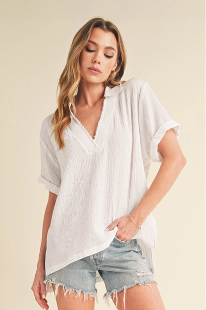 Jamy Collared Top ~SALE $19.20~