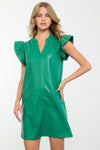 Green Leather Dress
