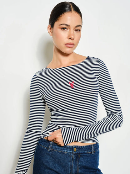 Kelsea Striped Lobster Top