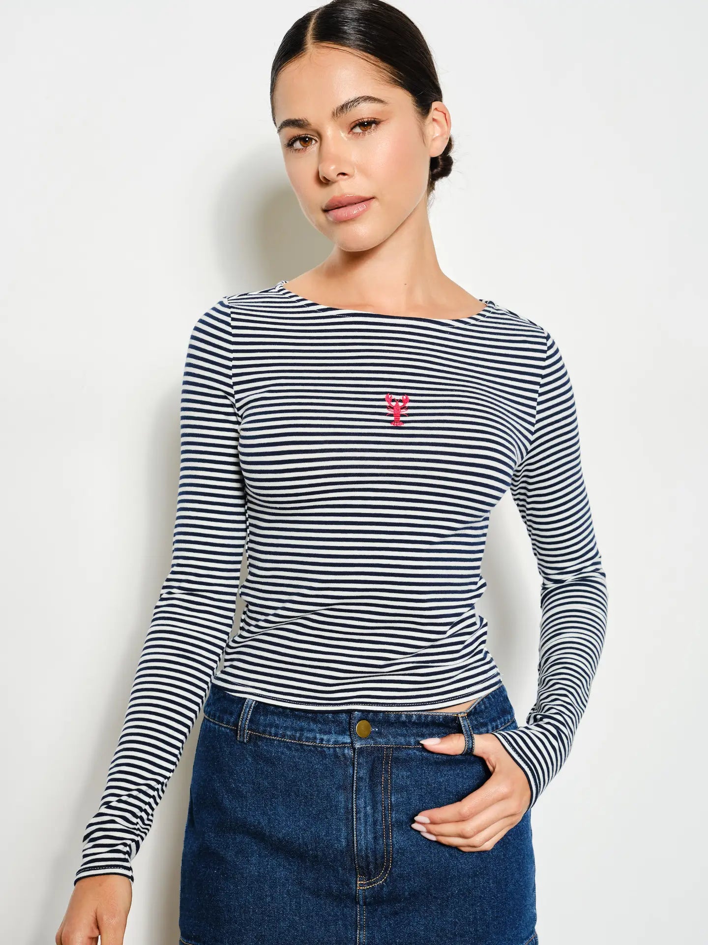 Kelsea Striped Lobster Top