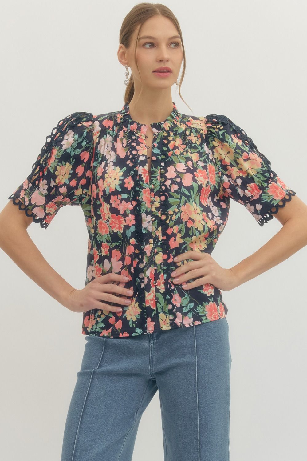 Clara Scallop Lace Top
