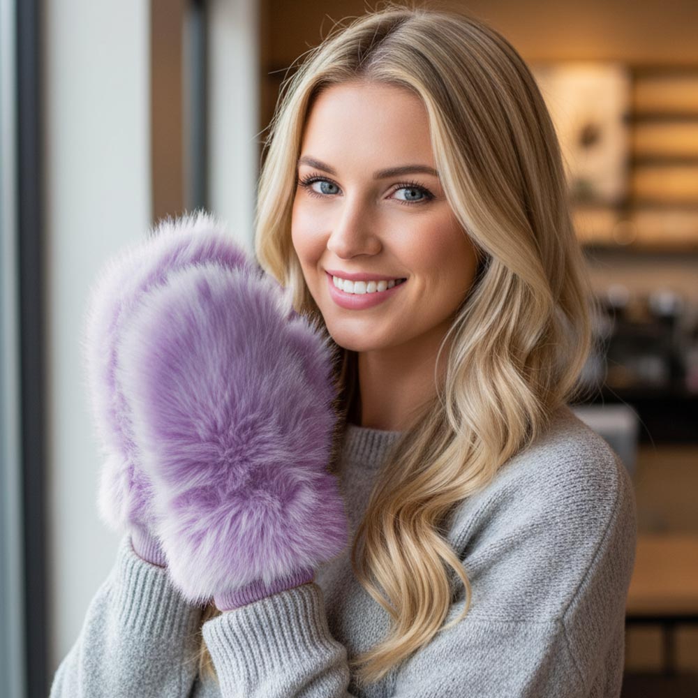 Faux Fur Mittens