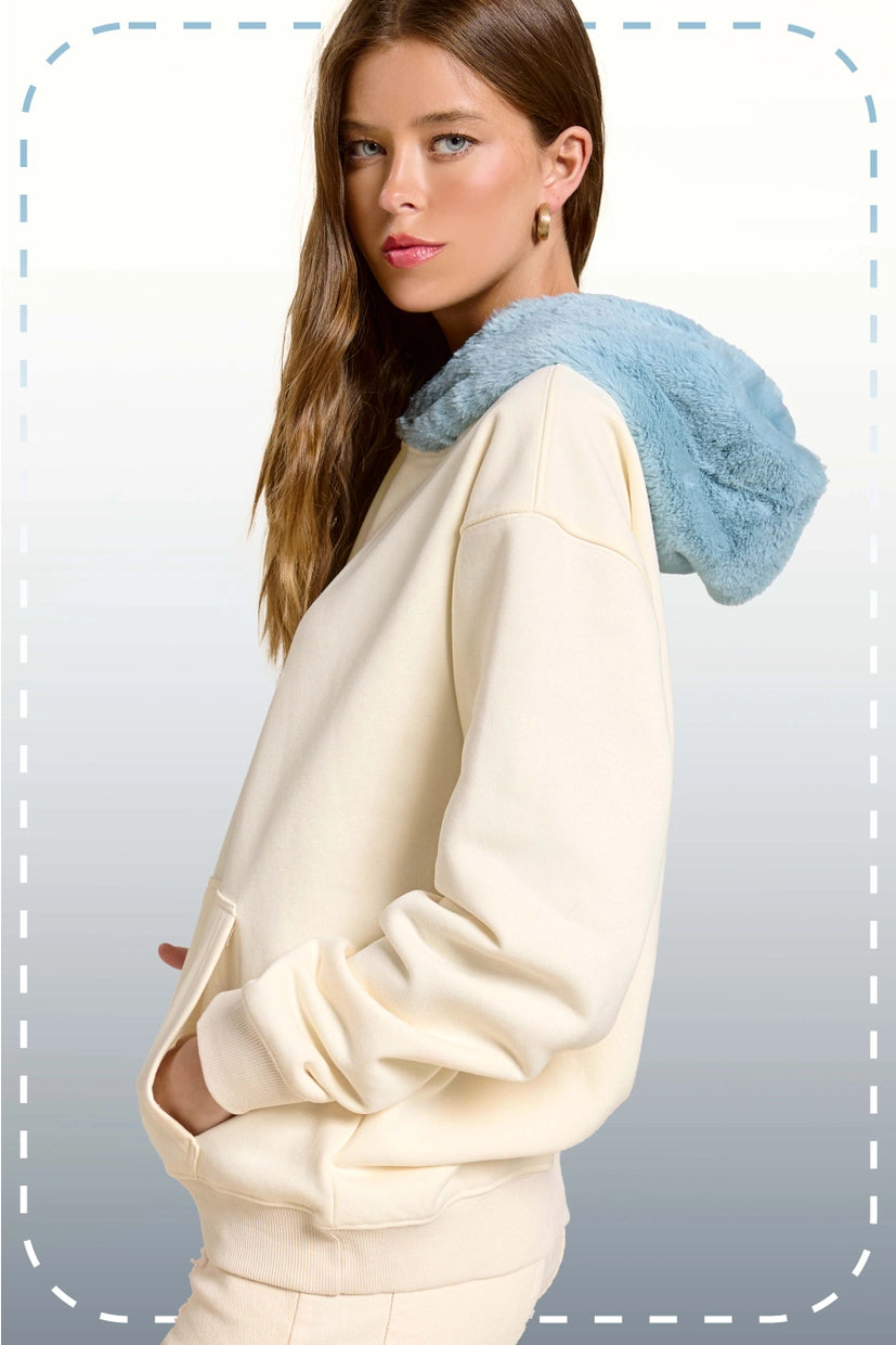 Fur Hooded Sweatshirt