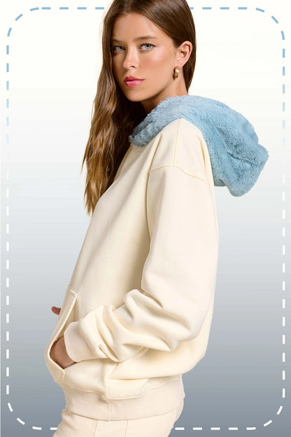 Fur Hooded Sweatshirt