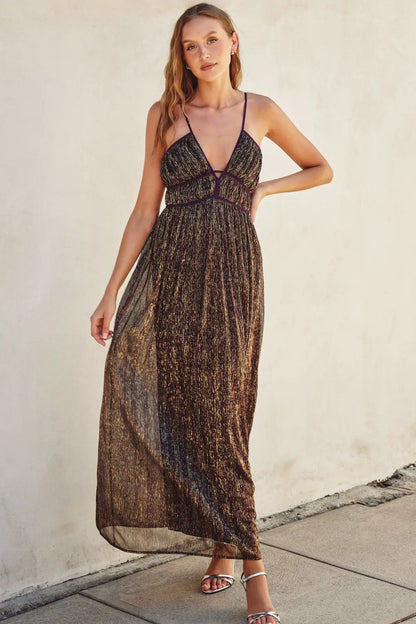 Metallic Maxi Dress