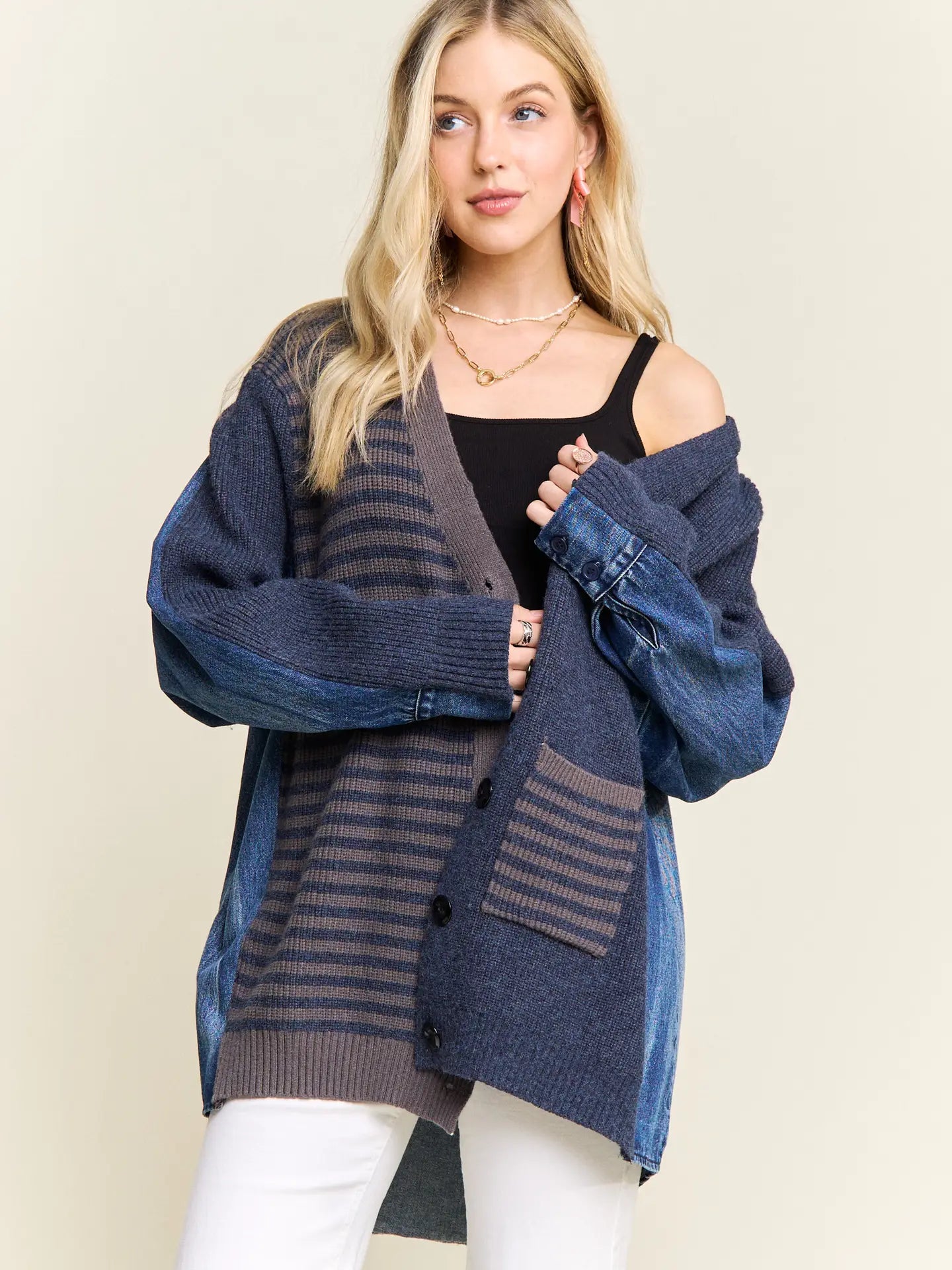 Mixed Media Cardigan