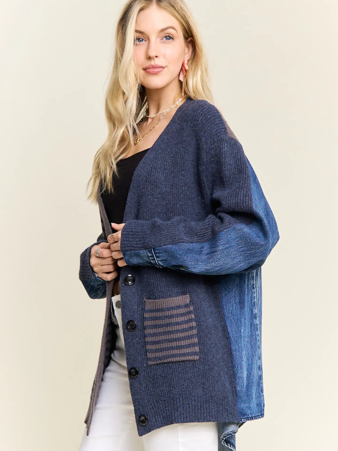 Mixed Media Cardigan