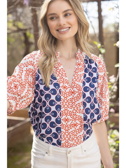 Kori Mixed Print Top