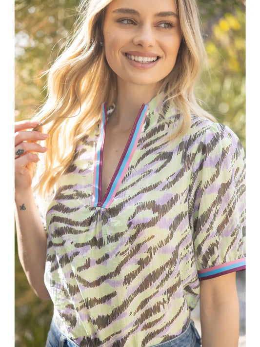 Molly Zebra Print Top