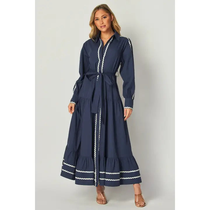 Wave Ribbon Maxi Dress
