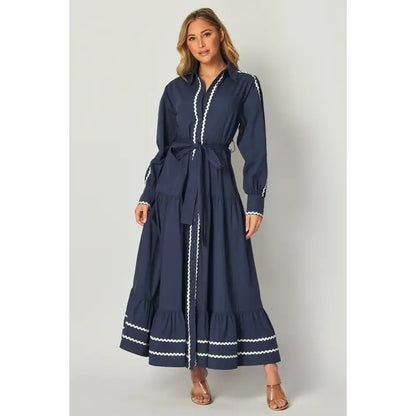Wave Ribbon Maxi Dress