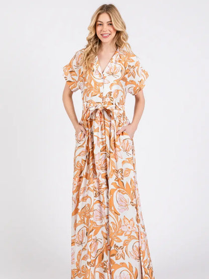 Printed Button-Down Maxi Dress (More Colors)