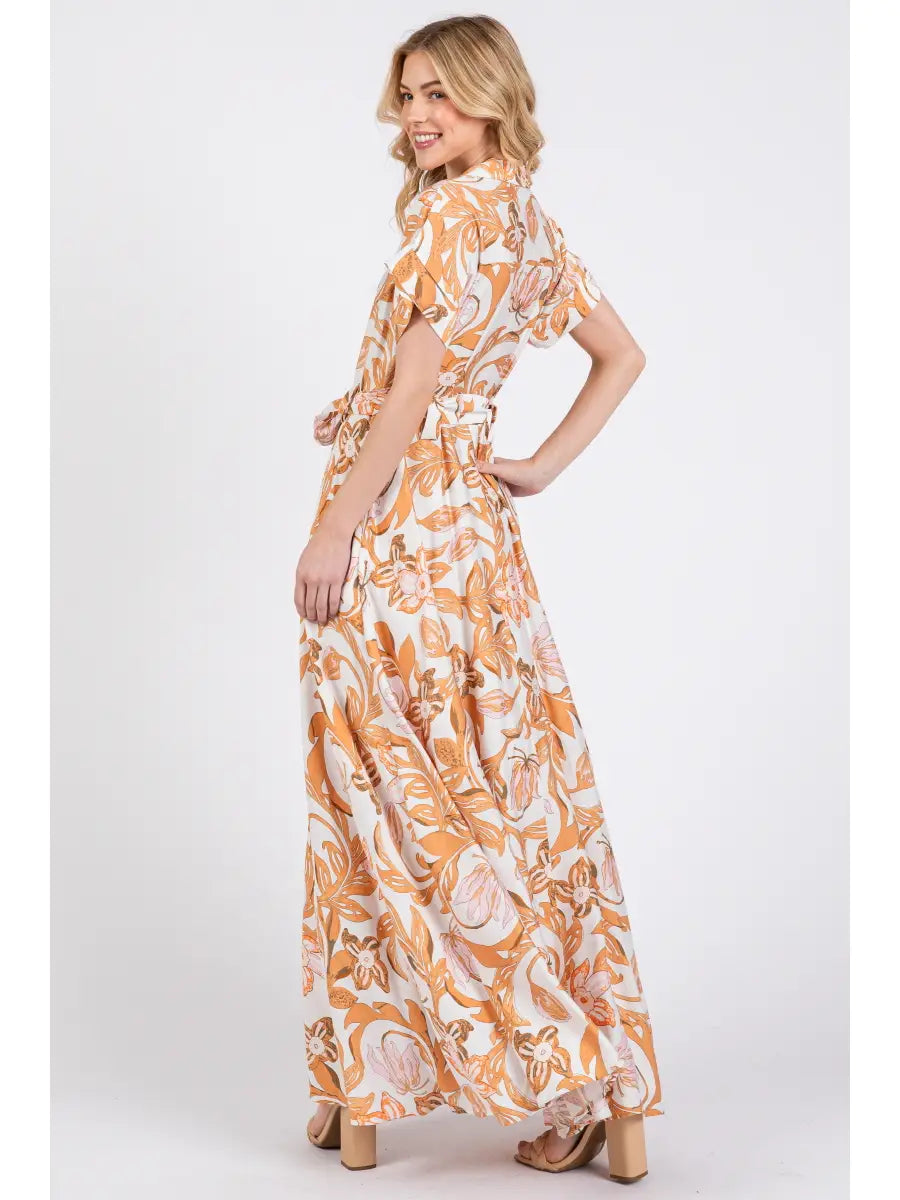 Printed Button-Down Maxi Dress (More Colors)