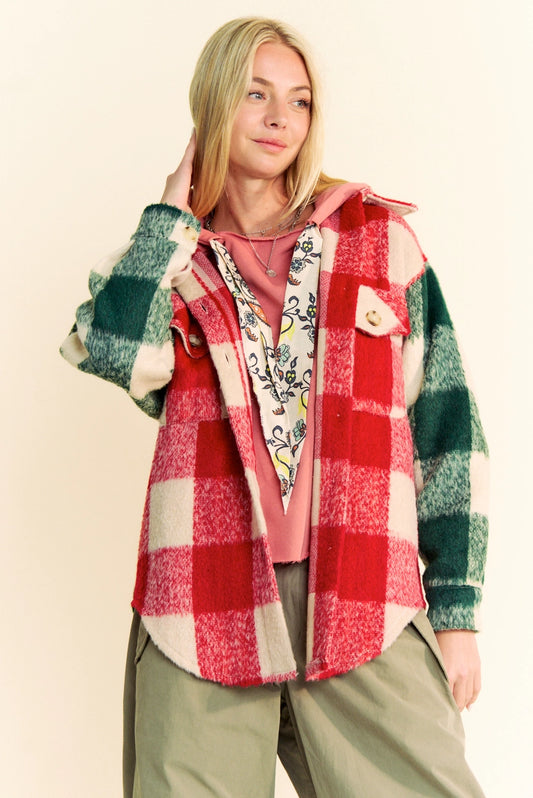 Plaid Contrast Jacket