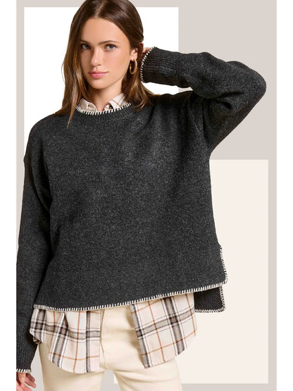 Blanket Stitch Sweater (More Colors)