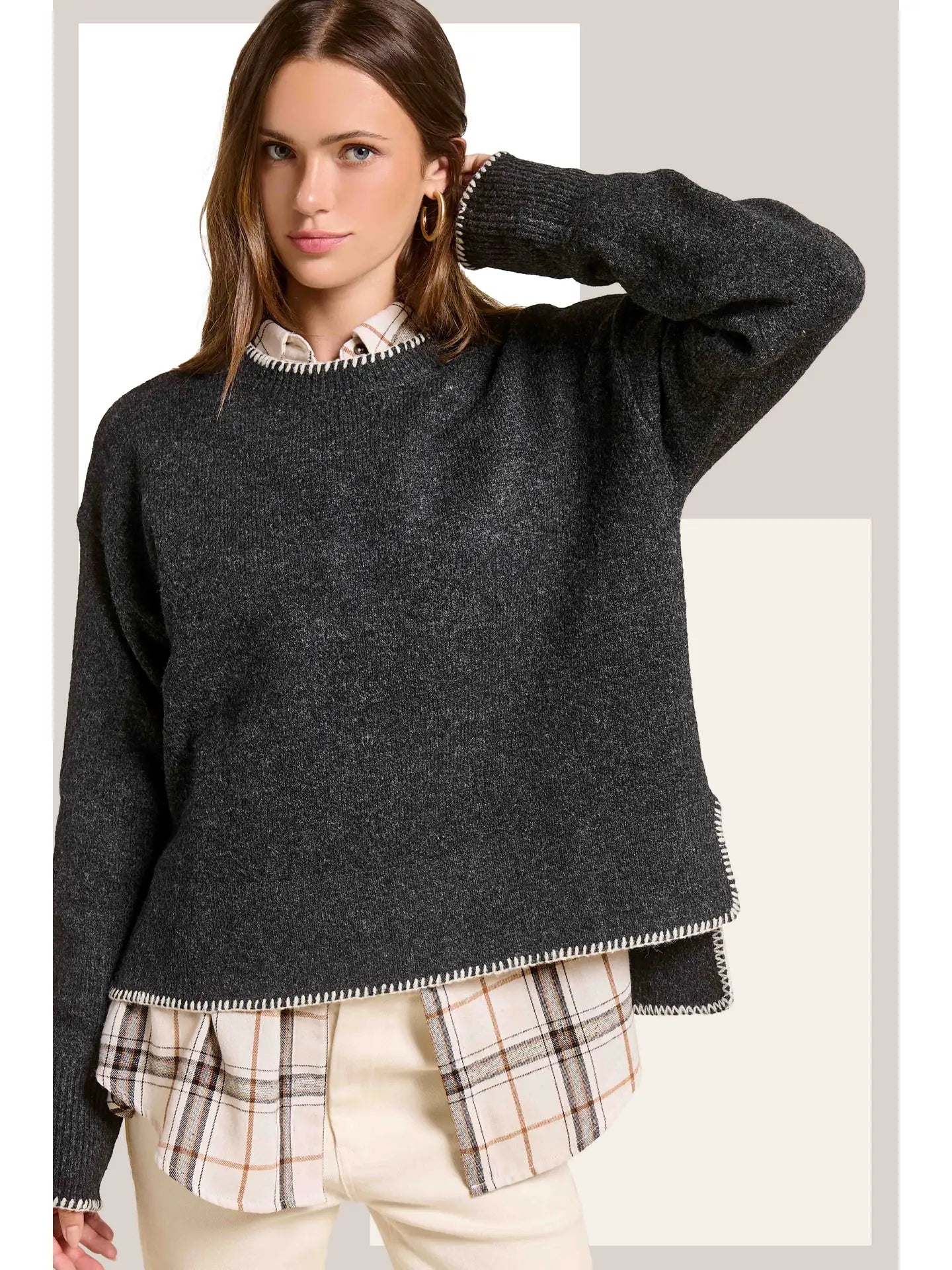 Blanket Stitch Sweater (More Colors)