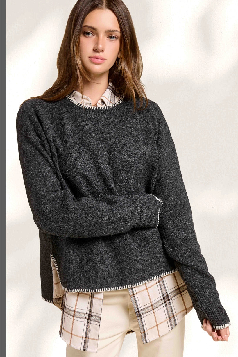 Blanket Stitch Sweater (More Colors)