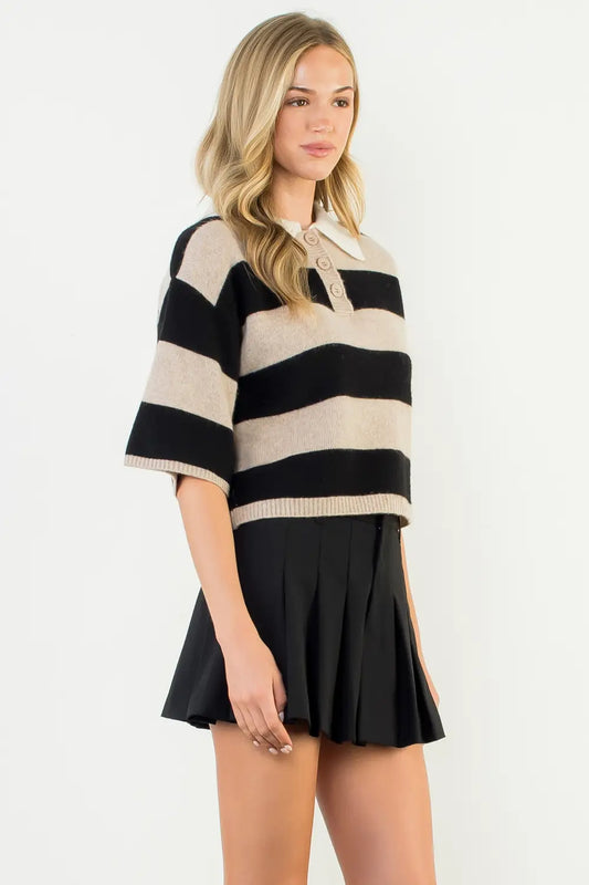 Cashmere Polo Knit Sweater