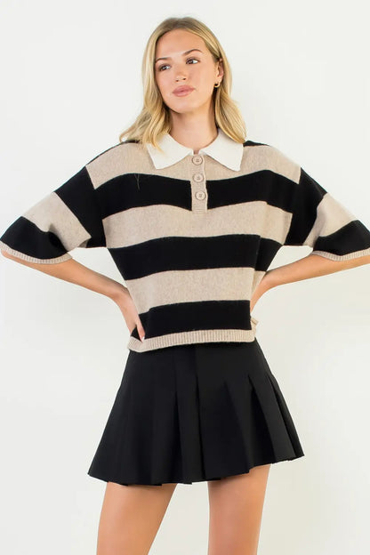 Cashmere Polo Knit Sweater