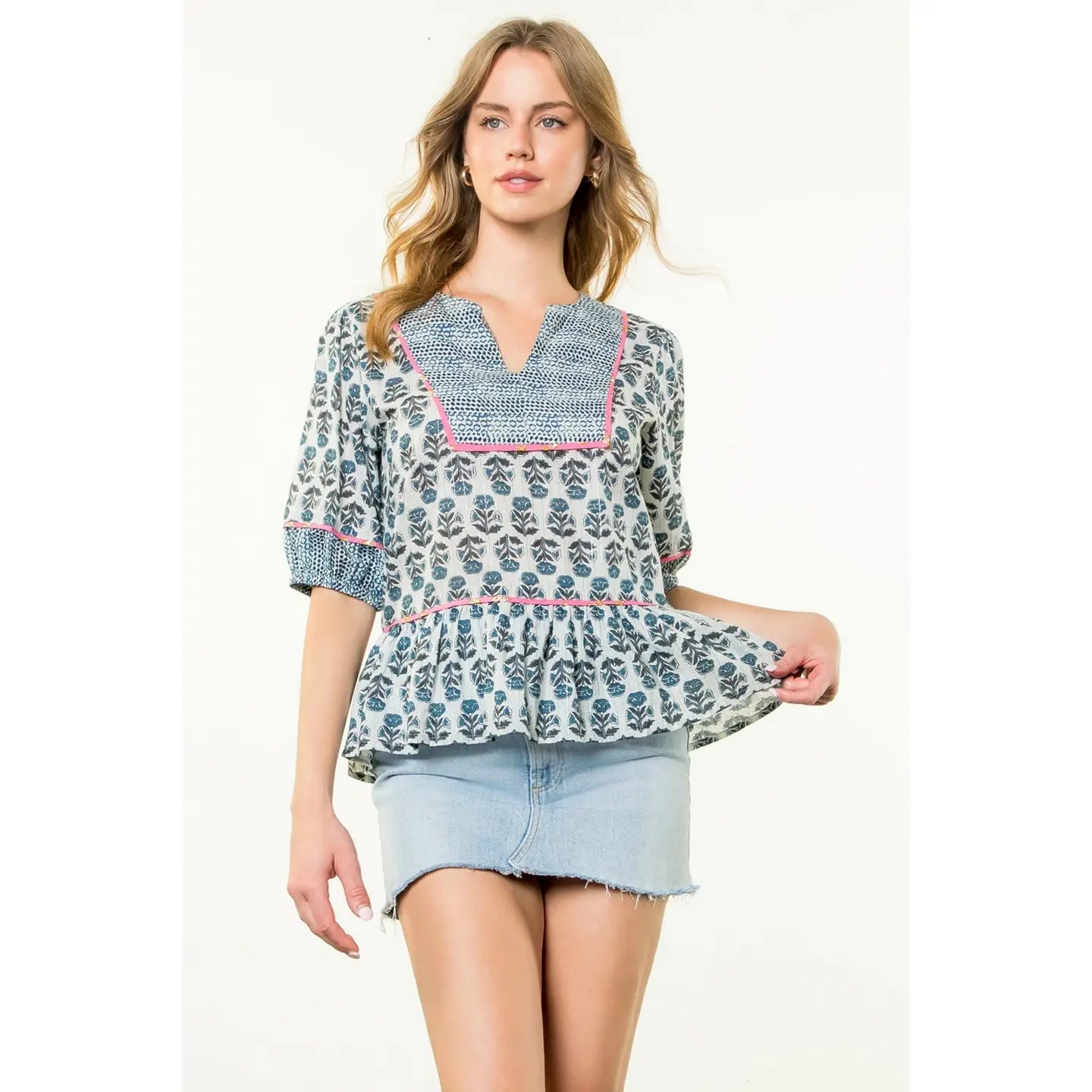 Lola Contrast Trim Top