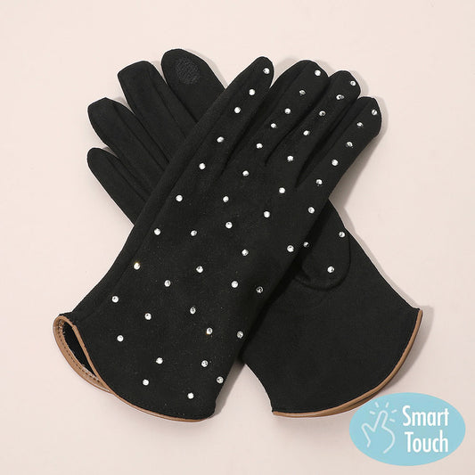 Rhinestone Embellished Gloves
