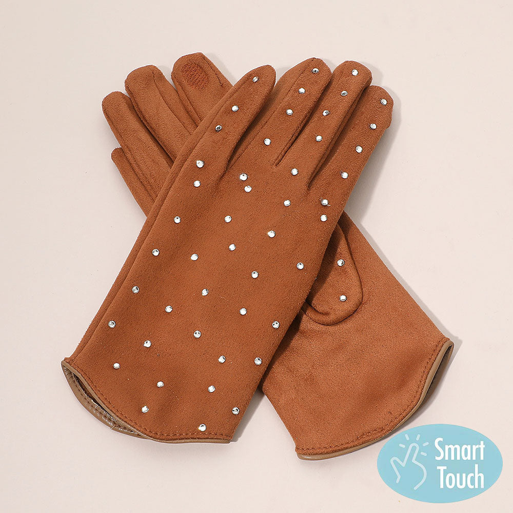 Rhinestone Embellished Gloves